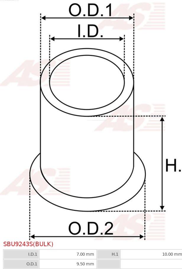 AS-PL SBU9243S(BULK) - Втулка, вал стартера autocars.com.ua