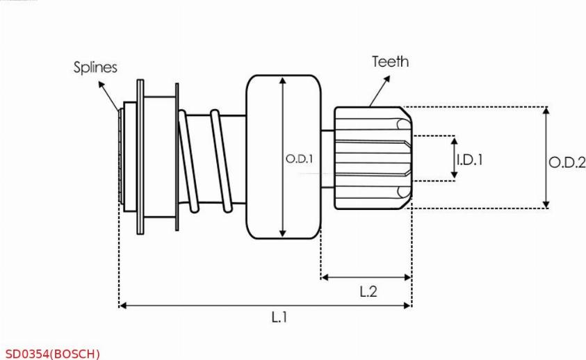 AS-PL SD0354(BOSCH) - Провідна шестерня, стартер autocars.com.ua