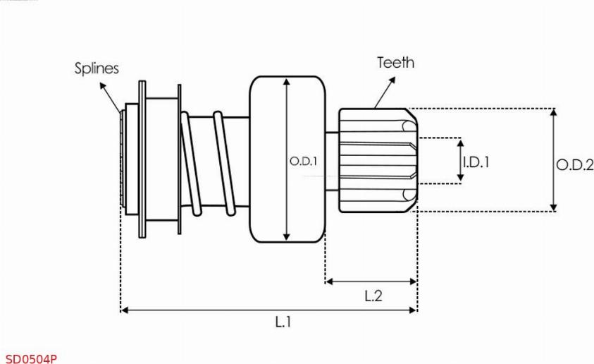 AS-PL SD0504P - Провідна шестерня, стартер autocars.com.ua