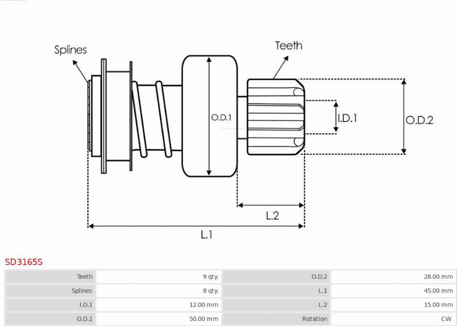 AS-PL SD3165S - Ведущая шестерня, стартер autodnr.net