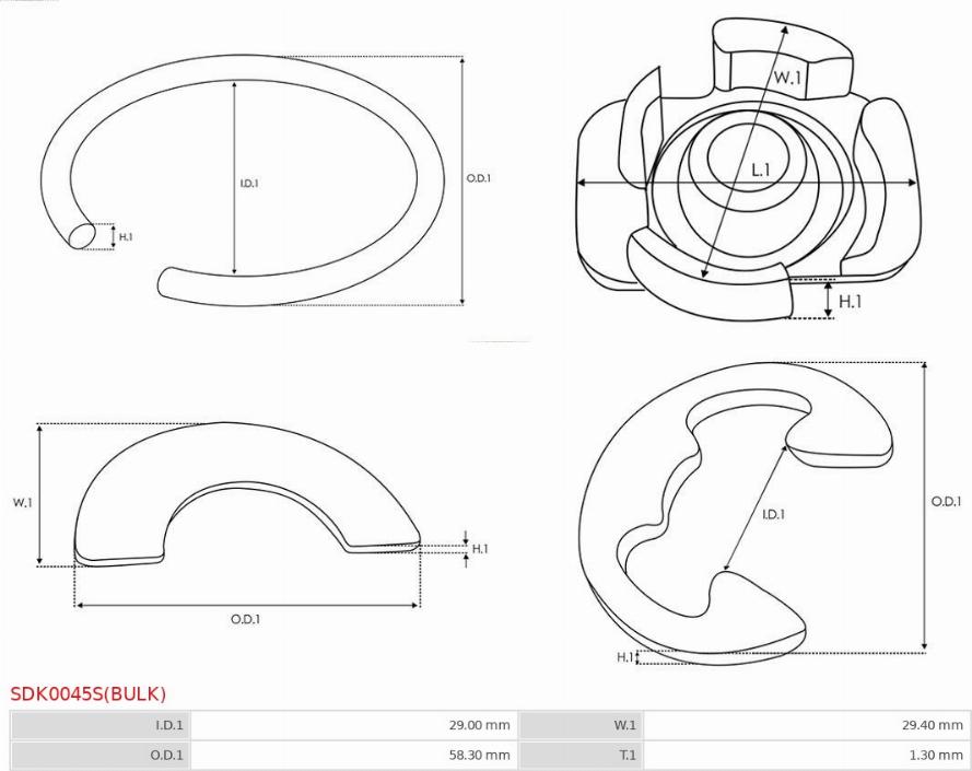 AS-PL SDK0045S(BULK) - Ремкомплект, стартер avtokuzovplus.com.ua