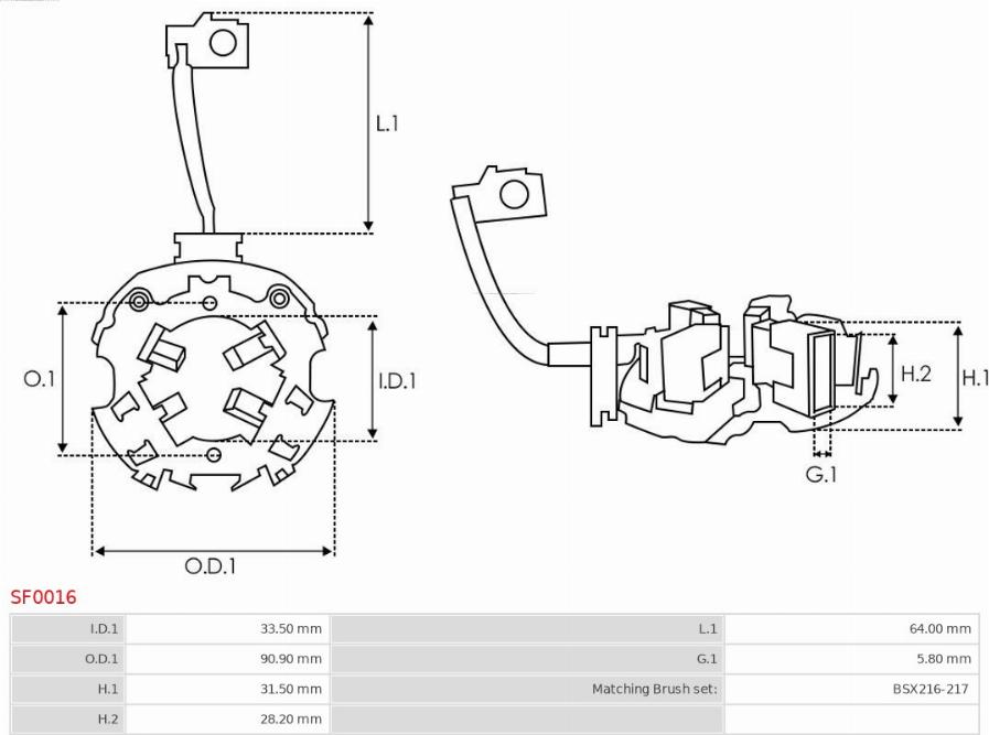 AS-PL SF0016 - Кронштейн, угольная щетка avtokuzovplus.com.ua