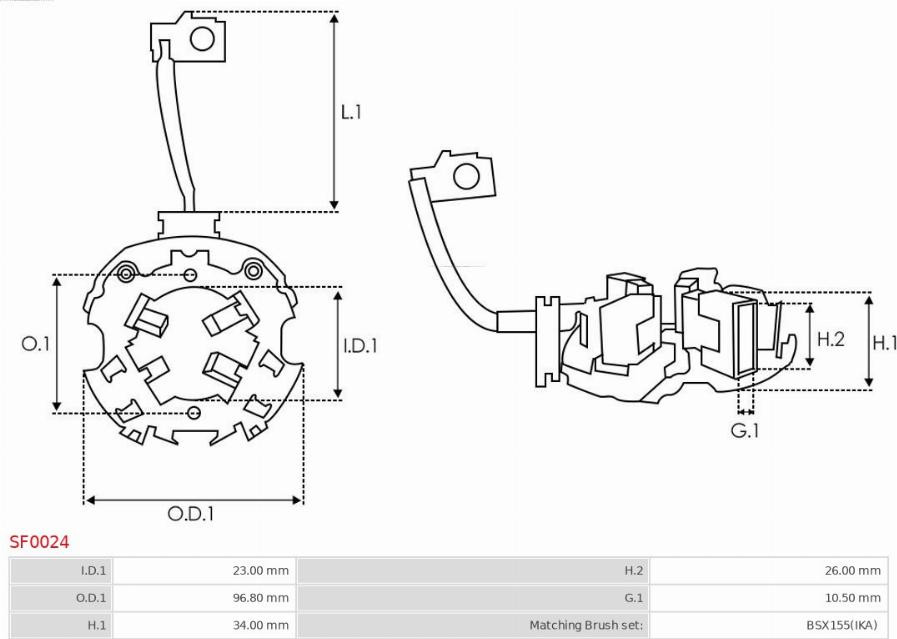 AS-PL SF0024 - Кронштейн, угольная щетка avtokuzovplus.com.ua