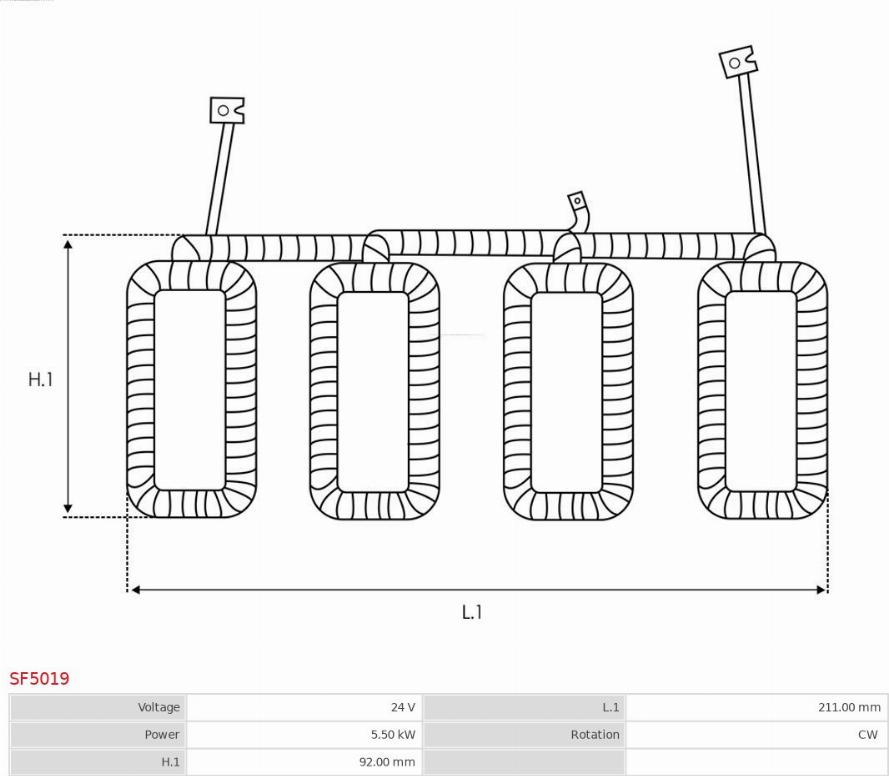 AS-PL SF5019 - Обмотка возбуждения, стартер avtokuzovplus.com.ua