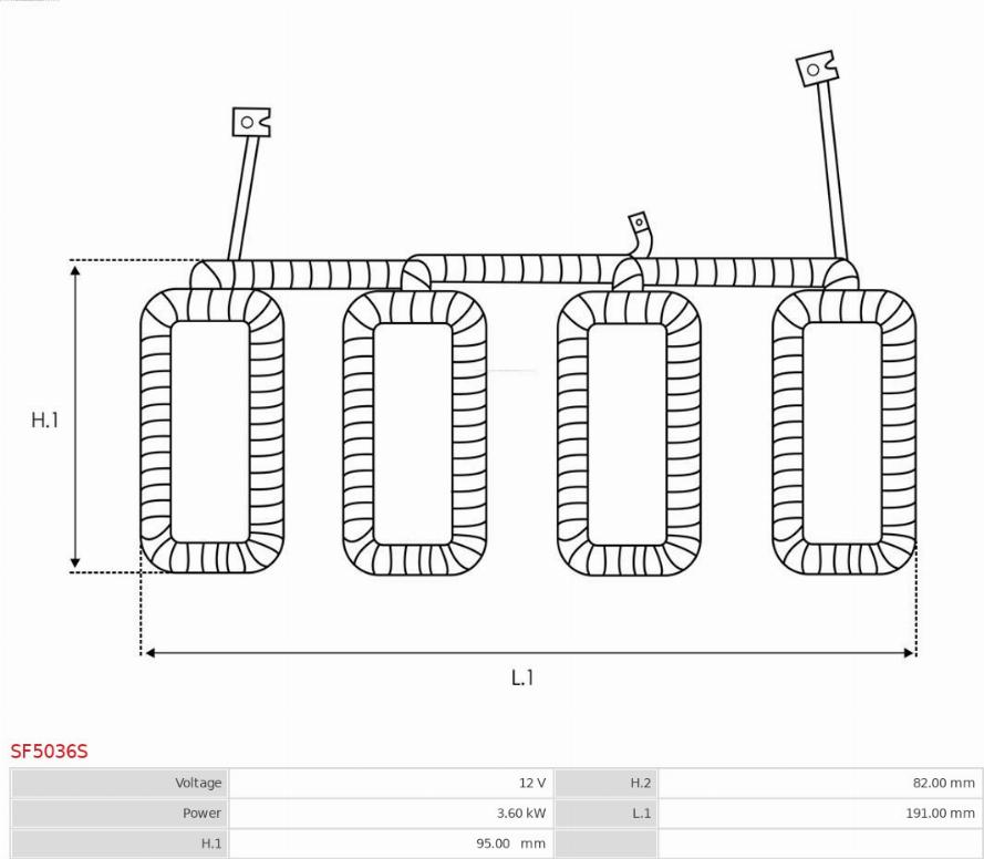 AS-PL SF5036S - Обмотка збудження, стартер autocars.com.ua