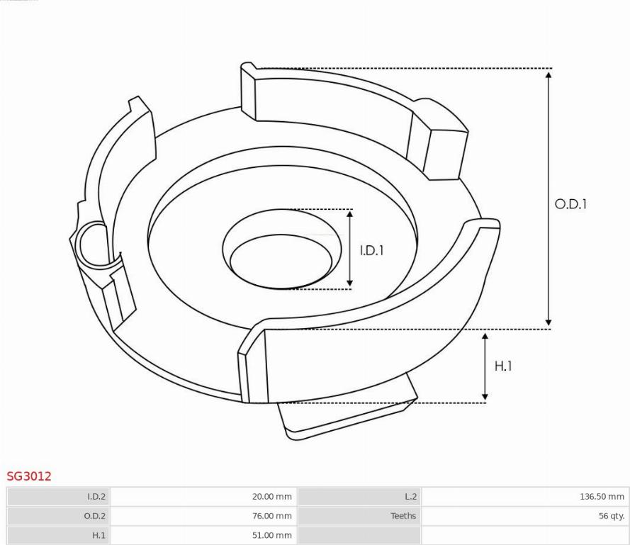 AS-PL SG3012 - Ремкомплект, стартер autocars.com.ua