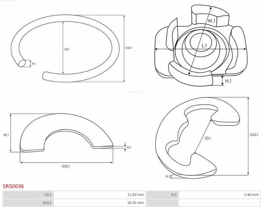 AS-PL SRS0036 - Ремкомплект, стартер avtokuzovplus.com.ua