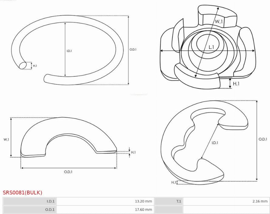 AS-PL SRS0081(BULK) - Ремкомплект, стартер avtokuzovplus.com.ua