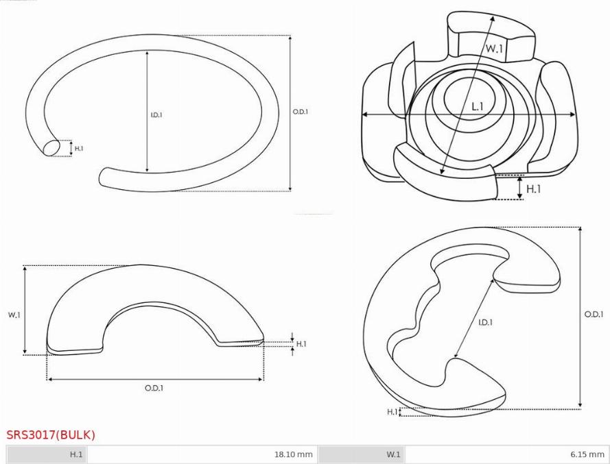 AS-PL SRS3017(BULK) - Ремкомплект, стартер autodnr.net