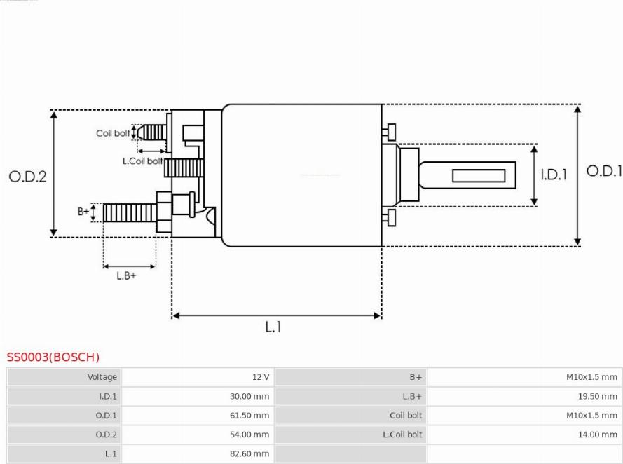 AS-PL SS0003(BOSCH) - Тягове реле, стартер autocars.com.ua