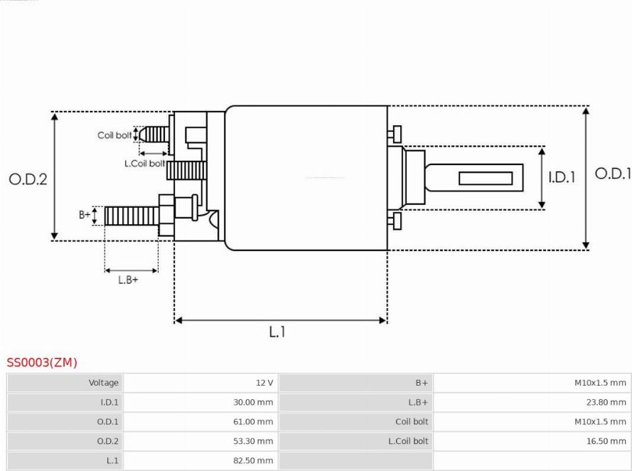 AS-PL SS0003(ZM) - Тяговое реле, стартер avtokuzovplus.com.ua