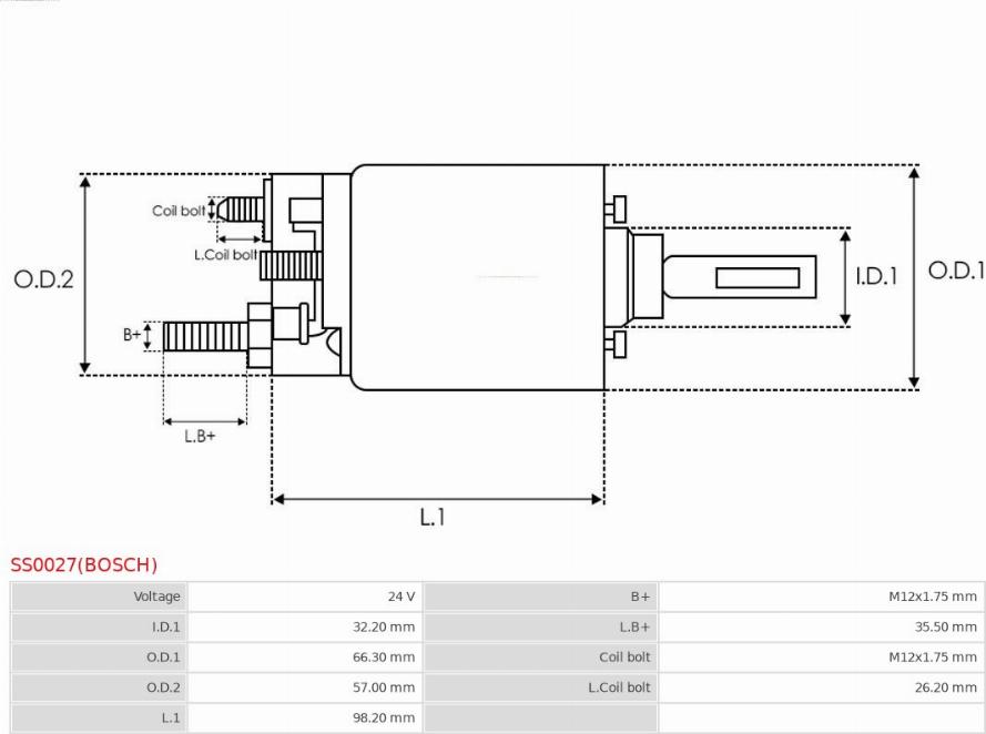 AS-PL SS0027(BOSCH) - Тягове реле, стартер autocars.com.ua