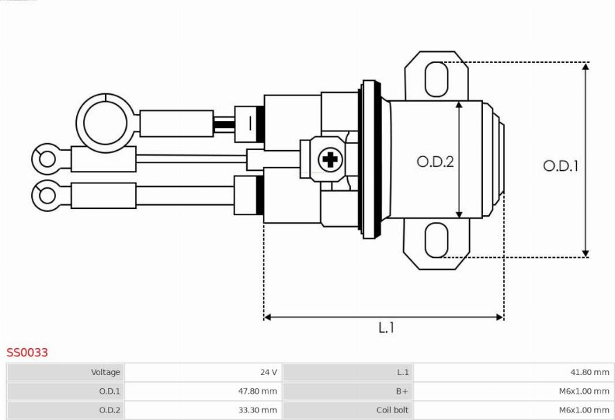 AS-PL SS0033 - Тяговое реле, стартер avtokuzovplus.com.ua