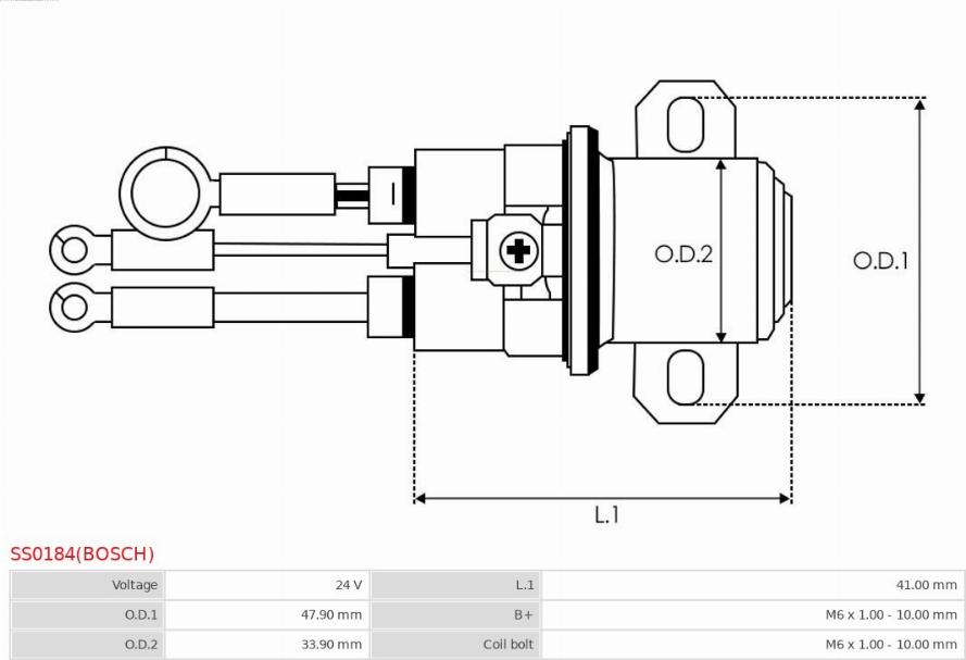 AS-PL SS0184(BOSCH) - Тягове реле, стартер autocars.com.ua