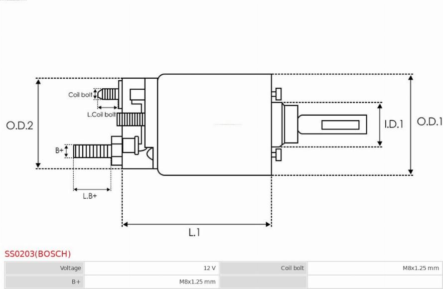 AS-PL SS0203(BOSCH) - Тягове реле, стартер autocars.com.ua