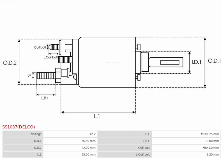 AS-PL SS1037(DELCO) - Тягове реле, стартер autocars.com.ua