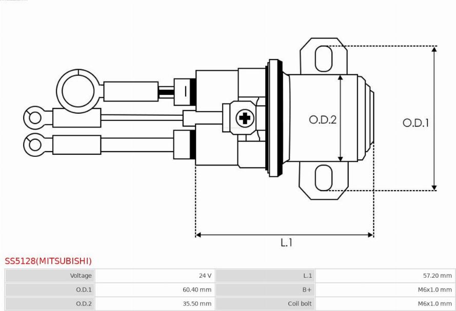 AS-PL SS5128(MITSUBISHI) - Тяговое реле, стартер avtokuzovplus.com.ua