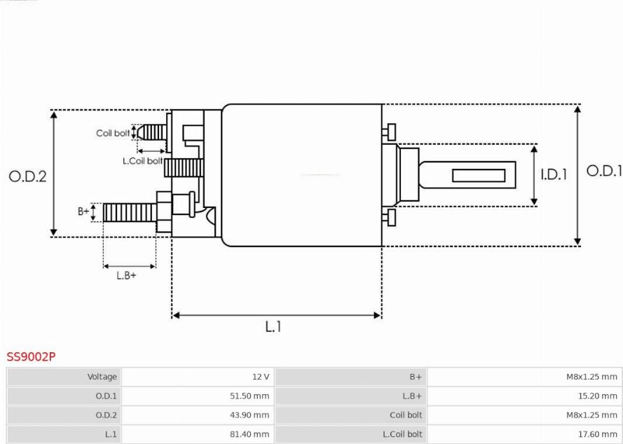 AS-PL SS9002P - Тяговое реле, стартер avtokuzovplus.com.ua