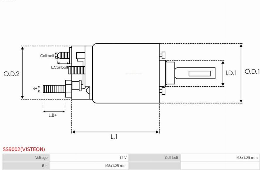 AS-PL SS9002(VISTEON) - Тягове реле, стартер autocars.com.ua