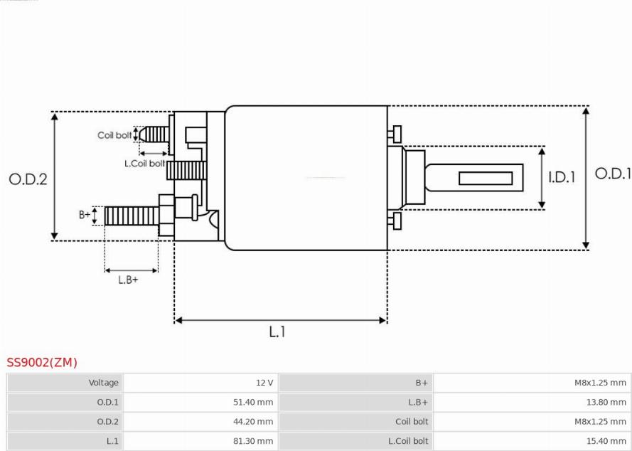 AS-PL SS9002(ZM) - Тягове реле, стартер autocars.com.ua