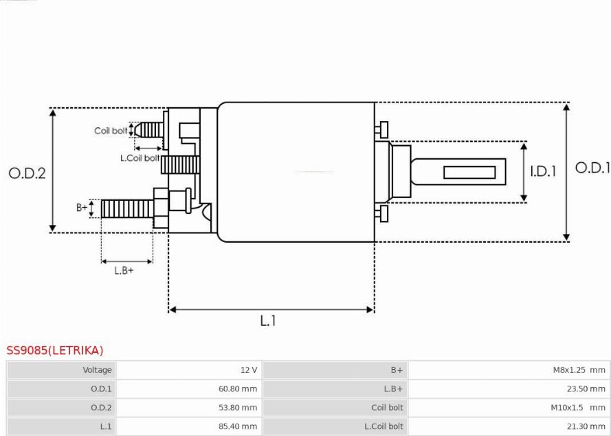 AS-PL SS9085(LETRIKA) - Тяговое реле, стартер avtokuzovplus.com.ua