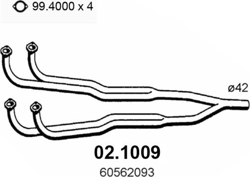 ASSO 02.1009 - Труба вихлопного газу autocars.com.ua