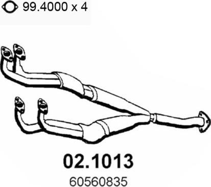 ASSO 02.1013 - Труба вихлопного газу autocars.com.ua