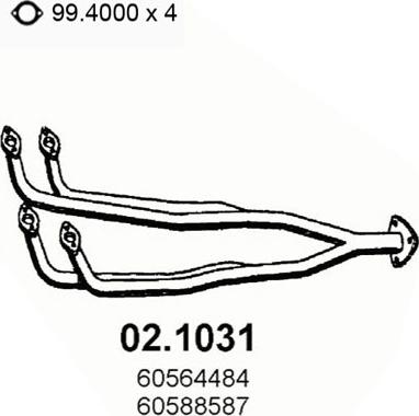 ASSO 02.1031 - Труба вихлопного газу autocars.com.ua
