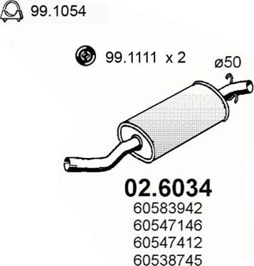ASSO 02.6034 - Середній глушник вихлопних газів autocars.com.ua