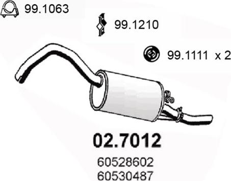 ASSO 02.7012 - Глушник вихлопних газів кінцевий autocars.com.ua