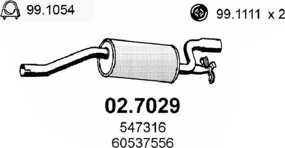 ASSO 02.7029 - Глушитель выхлопных газов, конечный avtokuzovplus.com.ua