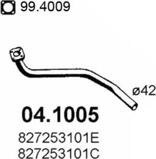 ASSO 04.1005 - Труба вихлопного газу autocars.com.ua