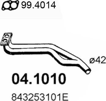 ASSO 04.1010 - Труба вихлопного газу autocars.com.ua