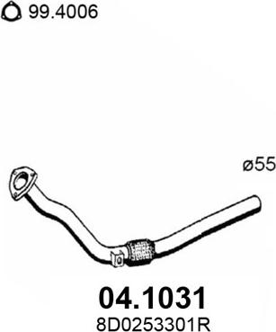 ASSO 04.1031 - Труба выхлопного газа avtokuzovplus.com.ua