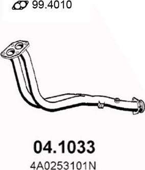 ASSO 04.1033 - Труба вихлопного газу autocars.com.ua