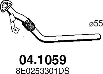 ASSO 04.1059 - Труба вихлопного газу autocars.com.ua