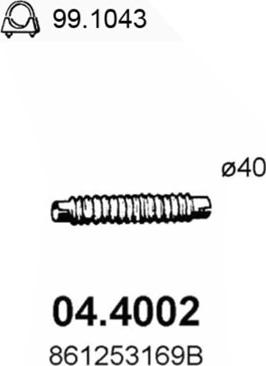 ASSO 04.4002 - Труба вихлопного газу autocars.com.ua