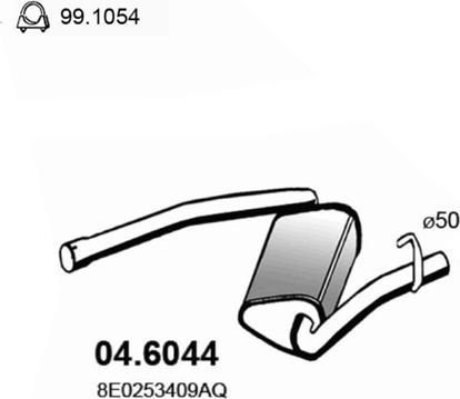 ASSO 04.6044 - Середній глушник вихлопних газів autocars.com.ua