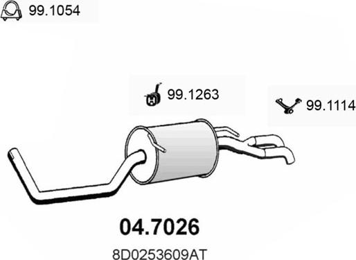 ASSO 04.7026 - Глушник вихлопних газів кінцевий autocars.com.ua