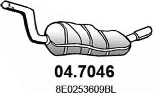 ASSO 04.7046 - Глушник вихлопних газів кінцевий autocars.com.ua