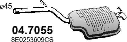 ASSO 04.7055 - Глушник вихлопних газів кінцевий autocars.com.ua
