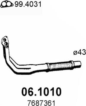 ASSO 06.1010 - Труба вихлопного газу autocars.com.ua