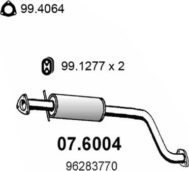 ASSO 076004 - Средний глушитель выхлопных газов avtokuzovplus.com.ua