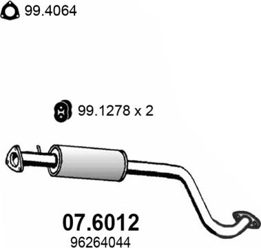 ASSO 07.6012 - Средний глушитель выхлопных газов avtokuzovplus.com.ua