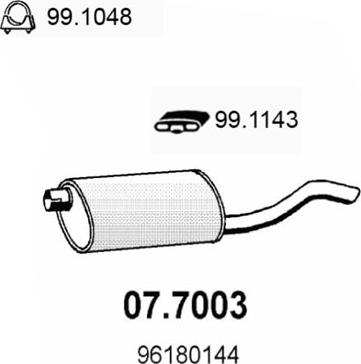 ASSO 077003 - Глушитель выхлопных газов, конечный autodnr.net
