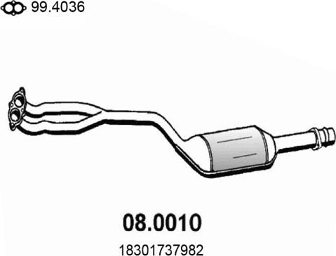 ASSO 08.0010 - Каталізатор autocars.com.ua