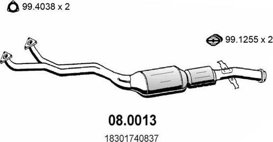 ASSO 08.0013 - Каталізатор autocars.com.ua