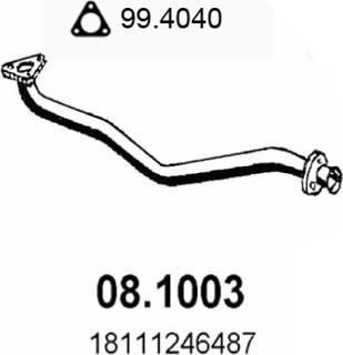 ASSO 08.1003 - Труба вихлопного газу autocars.com.ua
