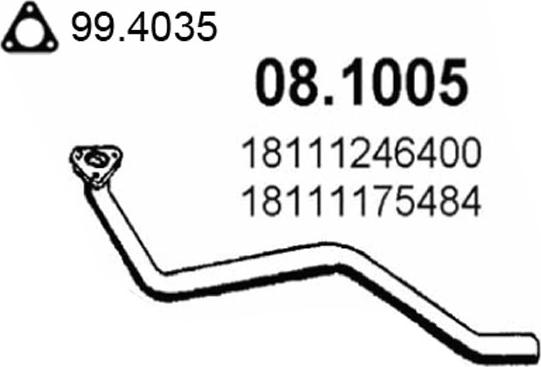 ASSO 08.1005 - Труба вихлопного газу autocars.com.ua