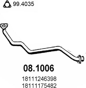 ASSO 08.1006 - Труба вихлопного газу autocars.com.ua